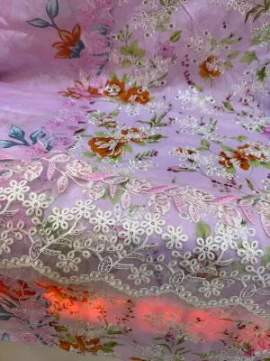 Swizz Lawn Embroidered & Lace Work 3-Piece Set